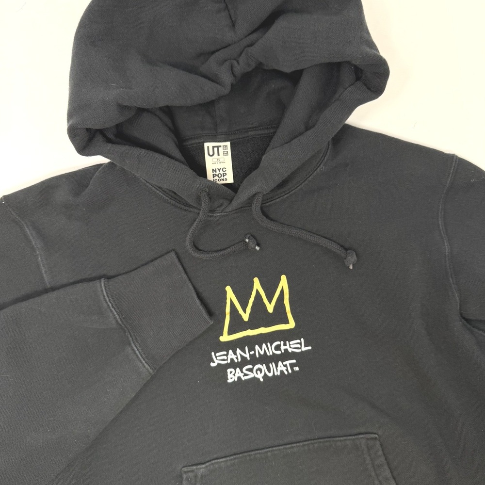 Uniqlo UT Jean-Michel Basquiat‎ NYC Pop Icons Black Graphic Hoodie Men's XS